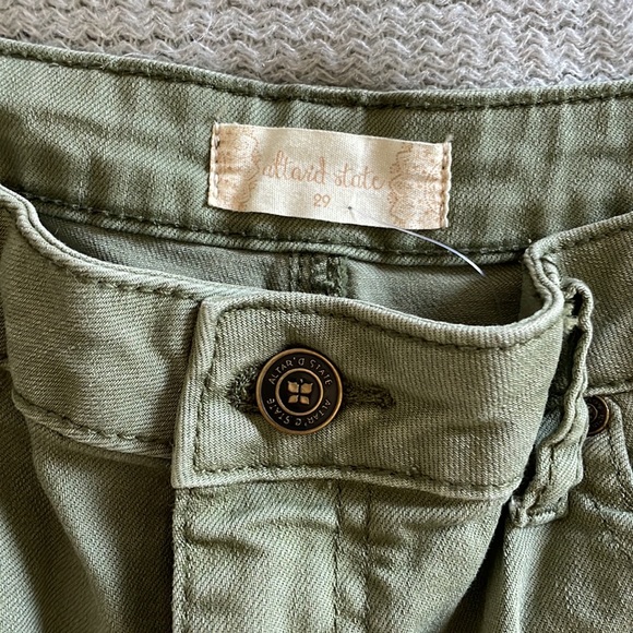 Women’s Distressed Olive Jean Shorts - Picture 3 of 4